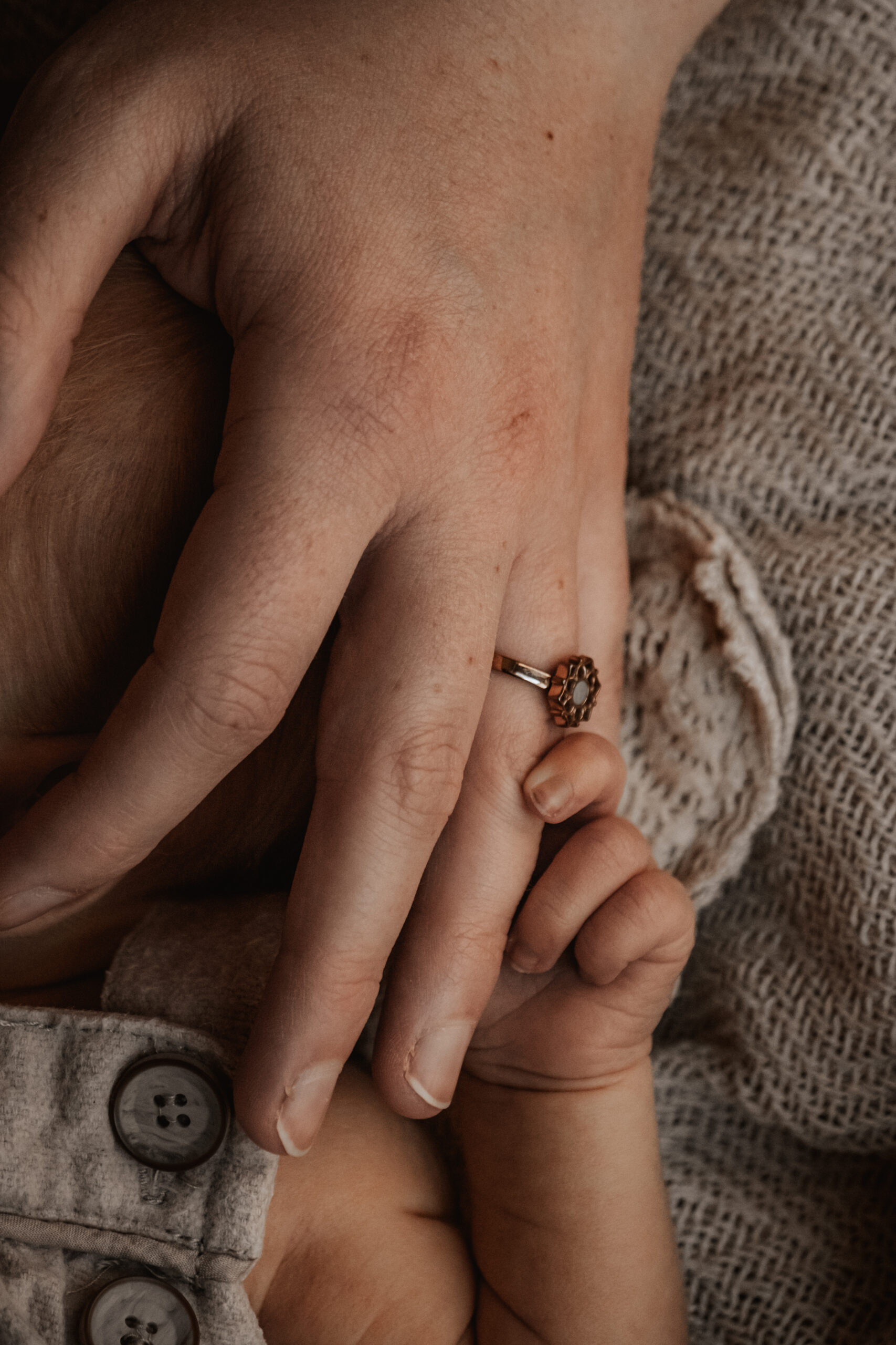 Händchenhalten mit Mama während des Neugebornenshootings in Görlitz